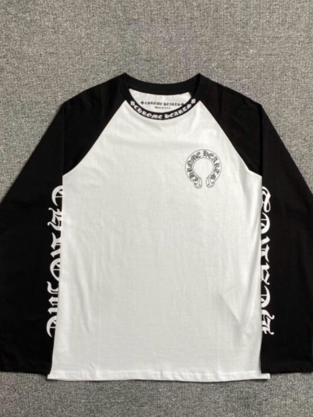 Chrome Hearts Black & White Raglan Long Sleeve Tee